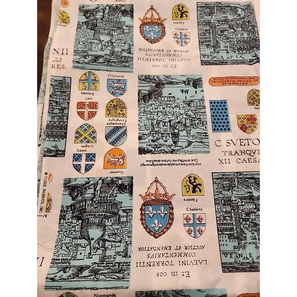 Life Of The Twelve Caesars Fabric Material Coat Arms Suetonius Tranquillus 144